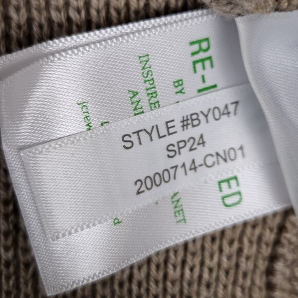 JCrew Women L Lady Jacket Cardigan Sweater Gold Button Brown Quiet Luxury Cotton - Picture 10 of 16